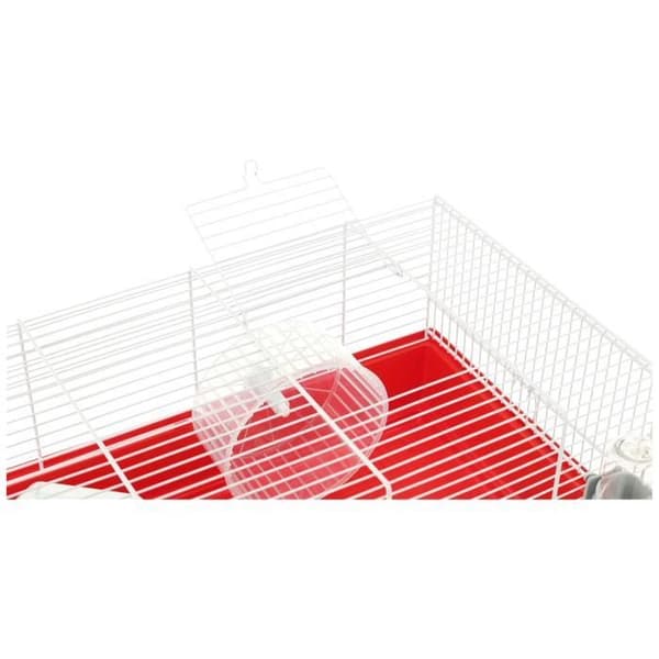 Hamsterbur 46*29*23 cm - Et hjul, en foderautomat, et hus, et vandtrug - FERPLAST