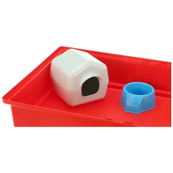 Hamsterbur 46*29*23 cm - Et hjul, en foderautomat, et hus, et vandtrug - FERPLAST