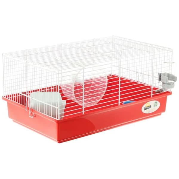 Hamsterbur 46*29*23 cm - Et hjul, en foderautomat, et hus, et vandtrug - FERPLAST