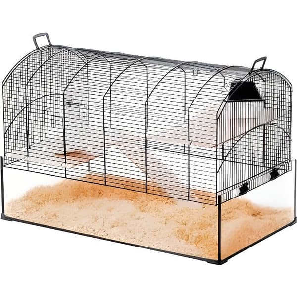Bur - Djurdal - Neo Panas XL - Svart - Plast och metall - För gerbil och hamster
