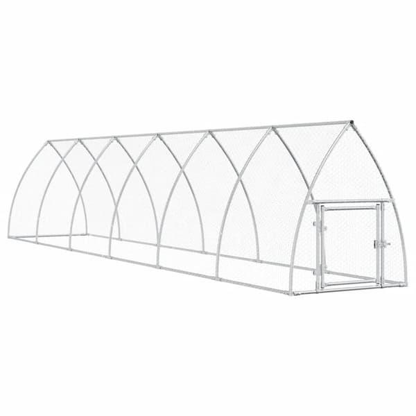 Hönsbur silver 600x105x120 cm galvaniserat stål