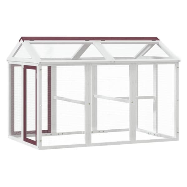 Utomhusbur brun 141x94x104 cm massiv furu