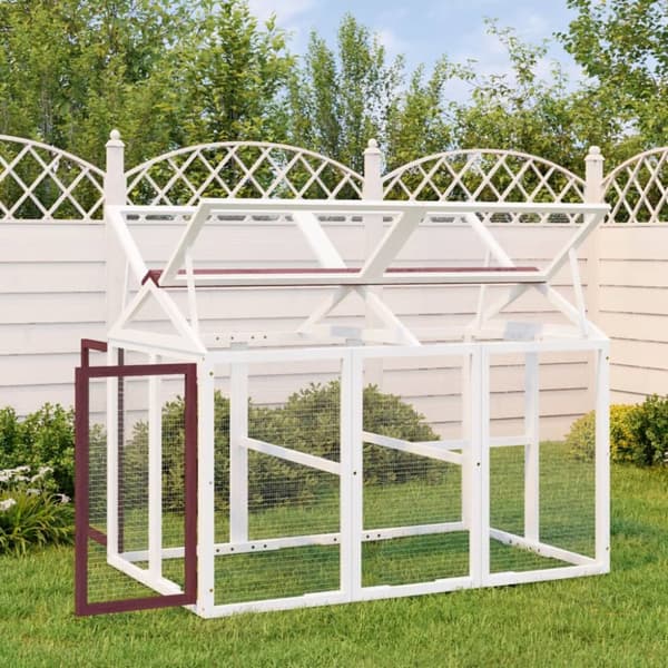 Utomhusbur brun 141x94x104 cm massiv furu