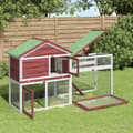 Miniatyrbild 1 av 2: Kaninbur mocka 185,5x60,5x109,5 cm massiv furu