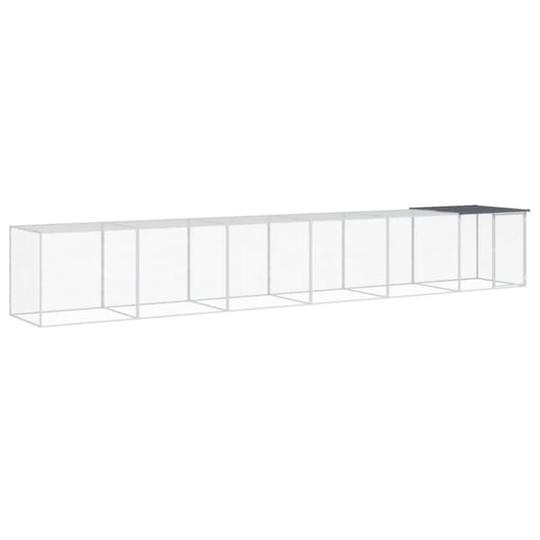 Hönsbur med tak antracit 603x98x90 cm galvaniserat stål