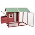Miniatyrbild 2 av 2: Hönshus röd 170x81x110 cm massiv furu & granträ