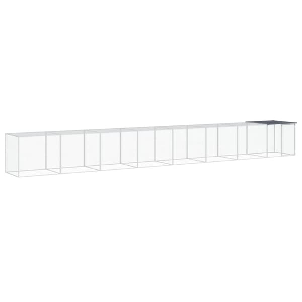 Hönsbur med tak antracit 803x98x90 cm galvaniserat stål