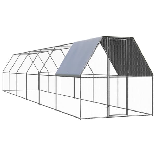 Hönsbur för utomhusbruk 2x12x2 m galvaniserat stål