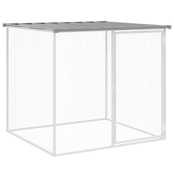 Hönsbur med tak ljusgrå 103x98x90 cm galvaniserat stål