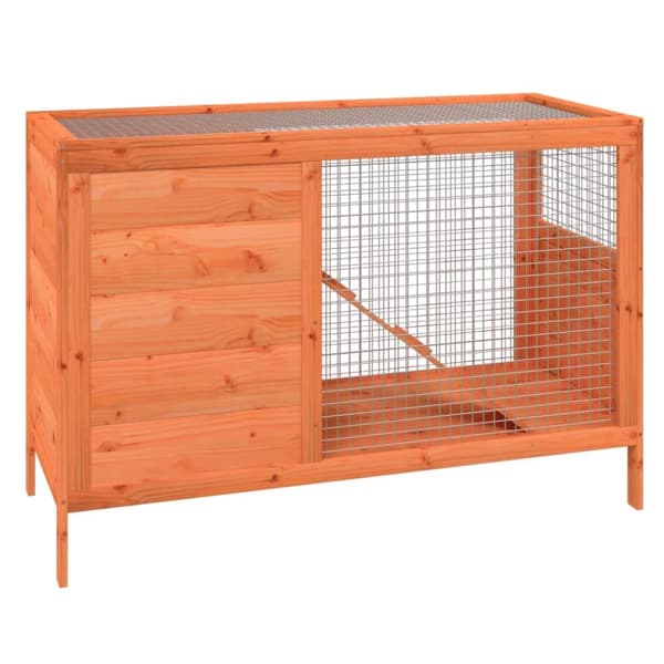 Kaninbur brun 103x44x69,5 cm massiv furu