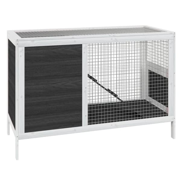 Kaninbur grå 103x44x69,5 cm massiv furu