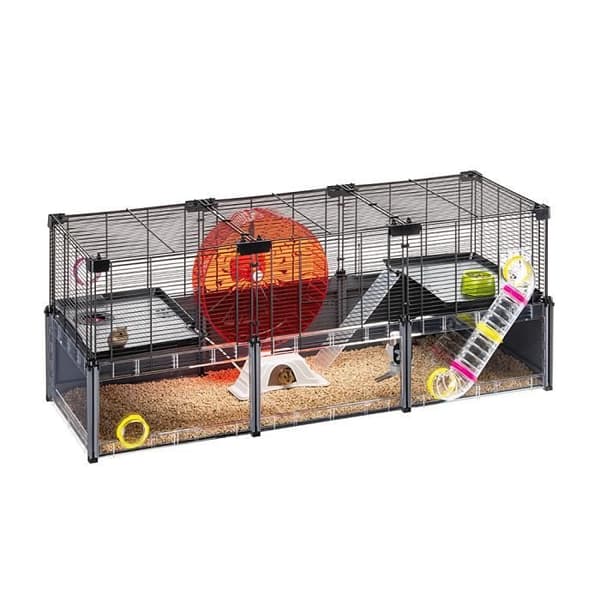 Ferplast MULTIPLA HAMSTER LARGE Bur för hamstrar och modulära möss. Tillbehör ingår. MULTIPLA HAMSTER LARGE - 107,5 x 37,5 x