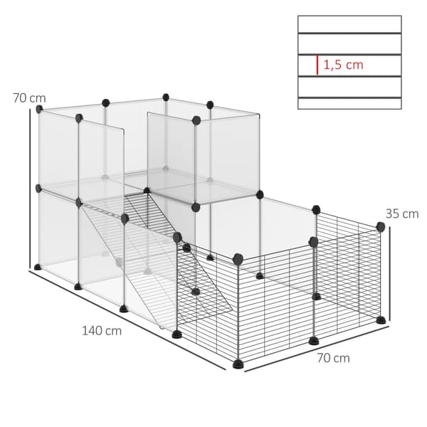 Litet djurbur, 27 paneler, 140 x 70 x 70 cm, Transparent,140x70x70 cm, Klar