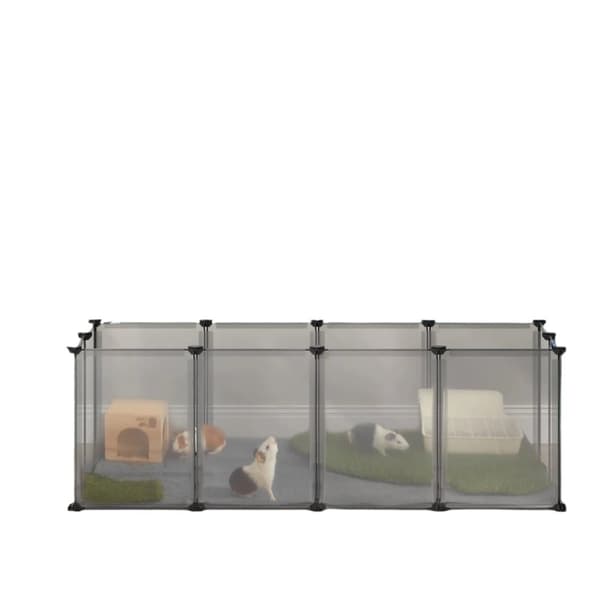 Rootz Guinea Pig Playpen -kapsling - Portable Animal Cage - Pet Staket - Rymligt 125x63x42cm - Hållbar PP & ABS -plast