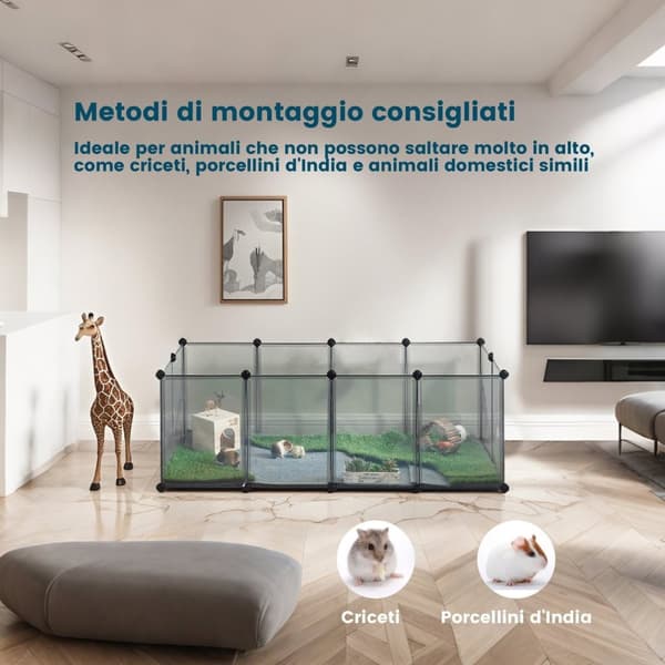 Rootz Small Animal Inclosure - PlayPen - Guinea Pig Staket - Lätt montering - 143 cm x 73 cm x 46 cm