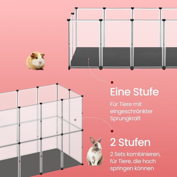 Rootz Small Animal Inclosure - Playpen for Hamsters - Golvpaneler - Vattentät yta - 143 cm x 73 cm x 46 cm