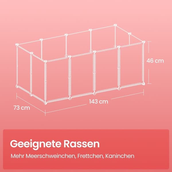 Rootz Small Animal Inclosure - Playpen for Hamsters - Golvpaneler - Vattentät yta - 143 cm x 73 cm x 46 cm