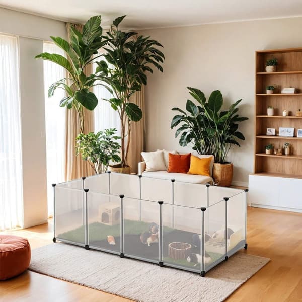 Rootz Small Animal Inclosure - Playpen for Hamsters - Golvpaneler - Vattentät yta - 143 cm x 73 cm x 46 cm