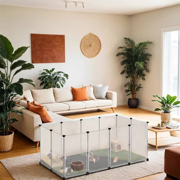 Rootz Pienin eläinkotelo - PlayPen lattiapaneeleilla - Hamster Cage - Vedenpitävä pinta - 145 cm x 73 cm x 57cm