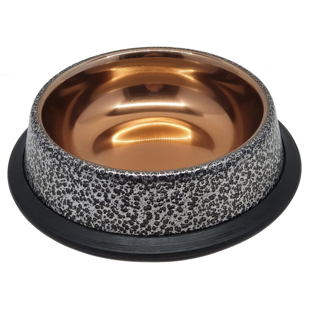 Rostfri skål Silver/Guld NonSlip Gibbon