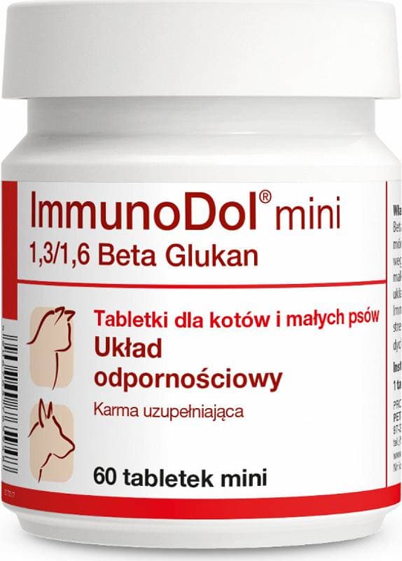 ImmunoDol Mini 1.3/1.6 Beta Glukan IMMUNITET för hundar och katter 60 minitabletter