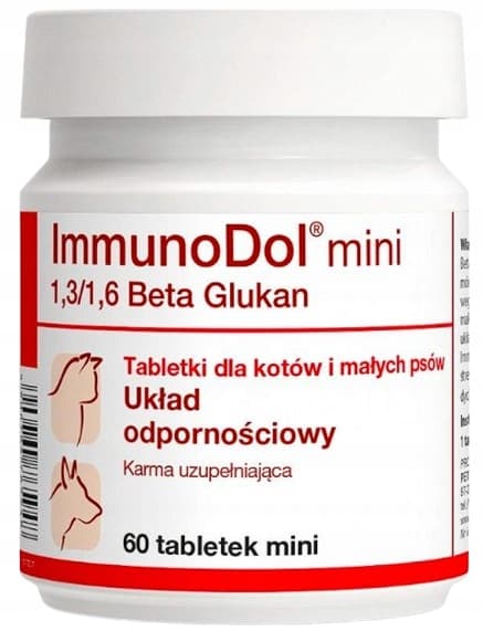 ImmunoDol Mini 1.3/1.6 Beta Glukan IMMUNITET för hundar och katter 60 minitabletter