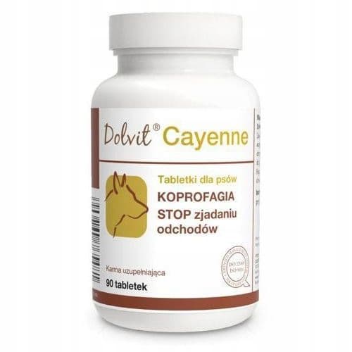 Dolvit Cayenne SLUTA ÄTA STOPPAR för hundar Coprophagia 90 tabletter.