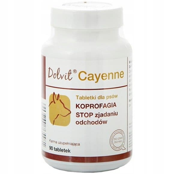 Dolvit Cayenne SLUTA ÄTA STOPPAR för hundar Coprophagia 90 tabletter.