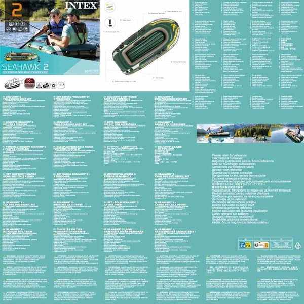 INTEX Seahawk 2 Täytettävä kumivene airoilla ja pumpulla 68347NP
