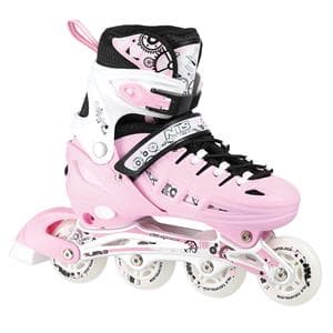 NH10905 4i1 PINK ST?RRELSE. L(39-42) INLINE SKATES MED DIMENSIONER. THE NILS EXTREME HOCKEY SKY