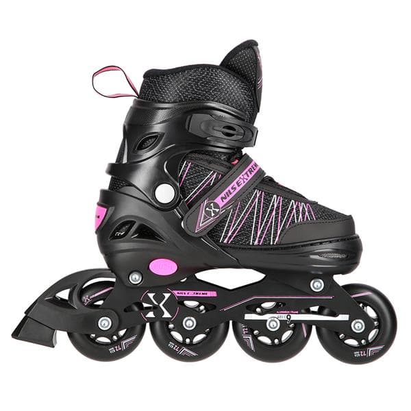 NH11912 A 2in1 MUSTA-PUNKKI KOKO. S(31-34) RULLALUISTET MITAT PL. HOCKEY NILS EXTREME