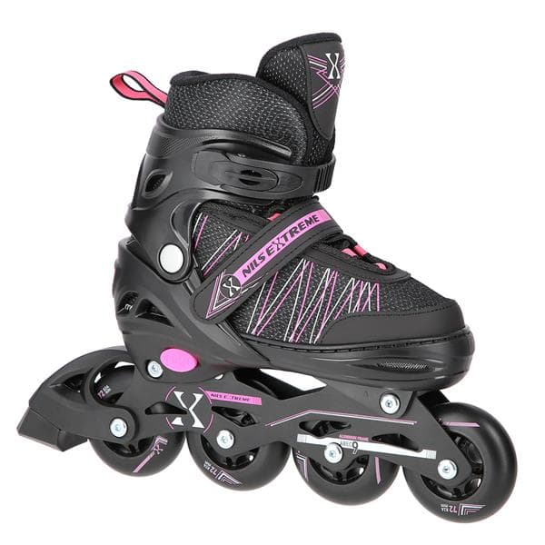 NH11912 A 2in1 MUSTA-PUNKKI KOKO. S(31-34) RULLALUISTET MITAT PL. HOCKEY NILS EXTREME