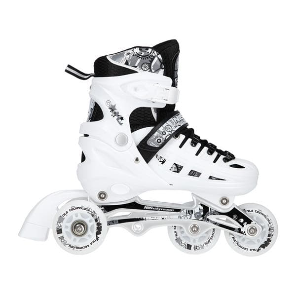NH10905 4in1 VIT LED STORLEK M(35-38) RULLSKRIDSKÖKARE MED MÅTT NILS EXTREME HOCKEYSKIDA