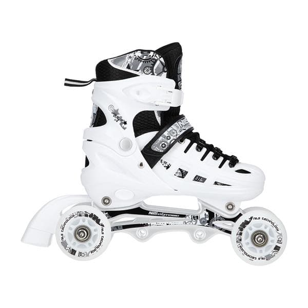 NH10905 4in1 VIT LED STORLEK M(35-38) RULLSKRIDSKÖKARE MED MÅTT NILS EXTREME HOCKEYSKIDA