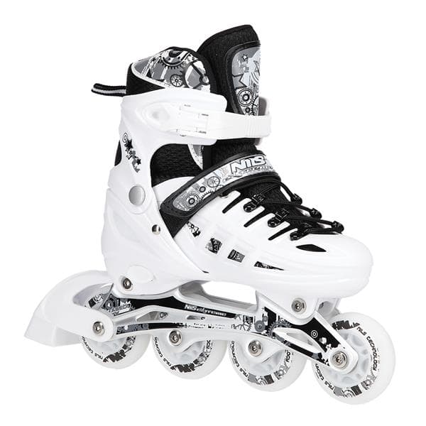 NH10905 4in1 VIT LED STORLEK M(35-38) RULLSKRIDSKÖKARE MED MÅTT NILS EXTREME HOCKEYSKIDA