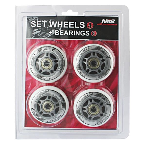 PU 76x24 82A WHITE (4 kpl) + ABEC-7 (8 kpl) NILS EXTREME SET