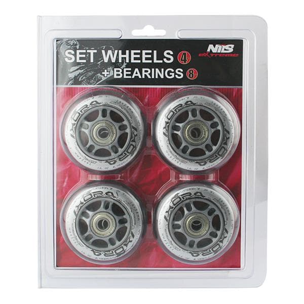PU 76x24 82A LÄPPÄIN (4 kpl) + ABEC-7 (8 kpl) NILS EXTREME SET
