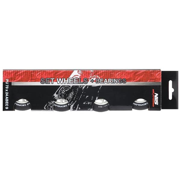 PU 70x24 82A SVART MATT (4 st) + ABEC-9 (8 st) NILS EXTREME SET
