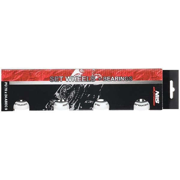 PU 76x24 82A WHITE MATT (4 st) + ABEC-9 (8 st) NILS EXTREME SET