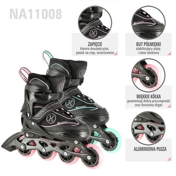 NA11008 BLACK-MINT KOKO L (39-42) NILS EXTREME RULLALUISTET