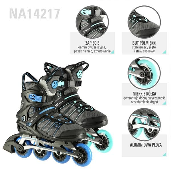 NA14217 BLACK MINT STORLEK 42 NILS EXTREME rullskridskor