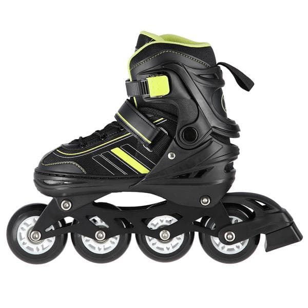 NH18191 2i1 BLACK-LIME STØRRELSE L(39-43) INLINE SKATING BLADES MED DIMENSIONER PL. HOCKEY NILS EXTREME