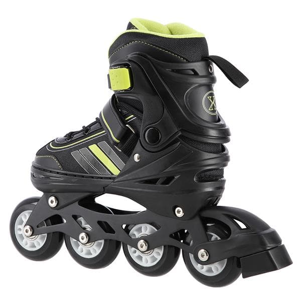NH18191 2i1 BLACK-LIME STØRRELSE L(39-43) INLINE SKATING BLADES MED DIMENSIONER PL. HOCKEY NILS EXTREME