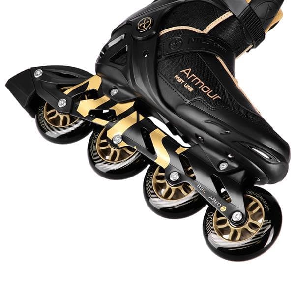 NA22151 ARMOR SVART OCH GULD INLINE SKATES STORLEK 43 NILS EXTREME