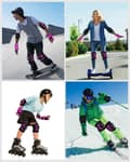 Miniatyrbild 3 av 5: Lollanda 6-i-1 skyddsutrustningsset – justerbara knä-, armbågs- och handledsskydd, för rullskridskor, skateboard och rullning