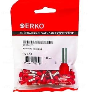 Isoleret ferrule terminal rød TE 4-10 100stk ERKO