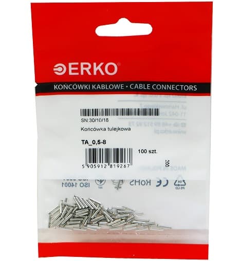 Uisoleret muffeklemme TA 0,5/8 ERKO 100 stk.