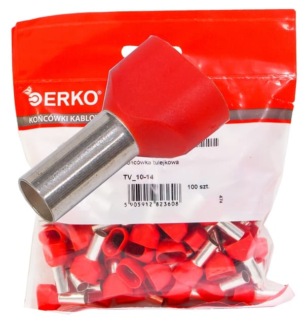 Isoleringsmuffe 2x10-14 100stk rød ERKO