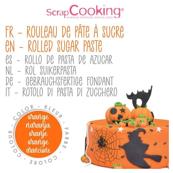 Rullt orange sockerpasta Ø 36 cm - 430 g