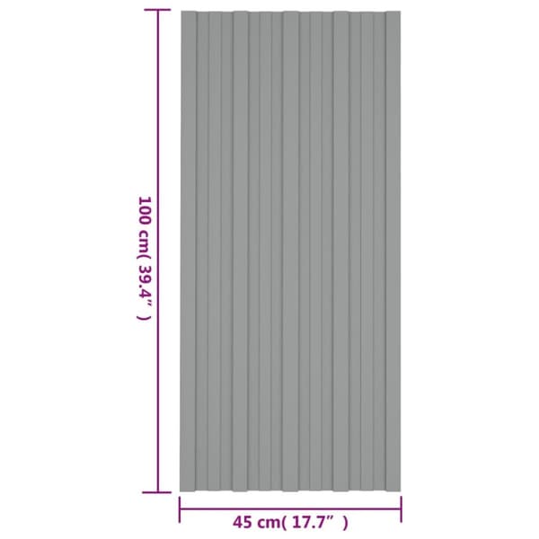 tagplader 12 stk. 100x45 cm galvaniseret stål grå